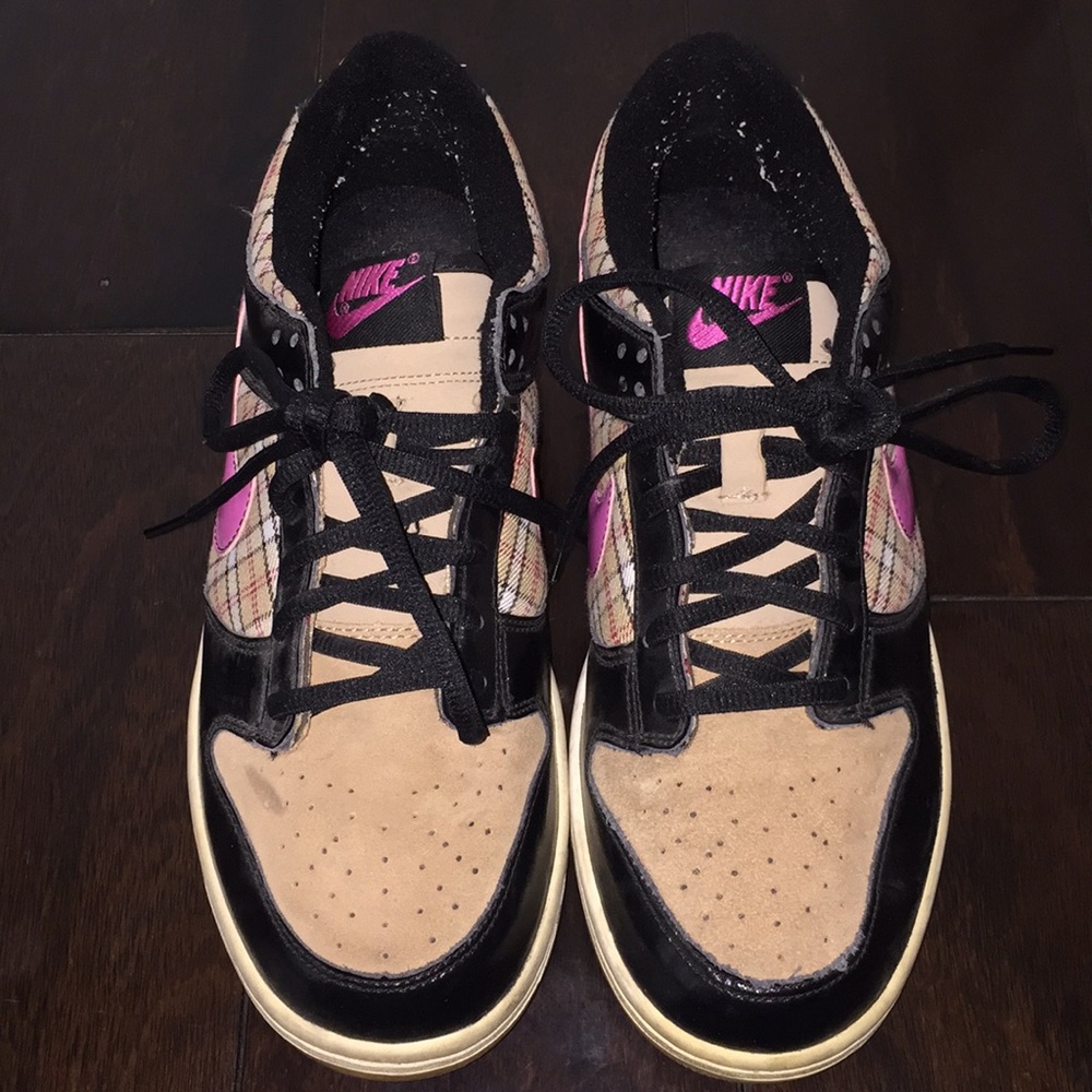 Nike dunks low, plaid